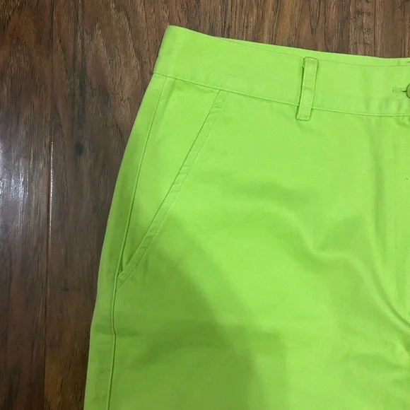 Ralph Lauren Cotton Shorts Neon Green with Pockets Preppy Luxury - Picture 4 of 12